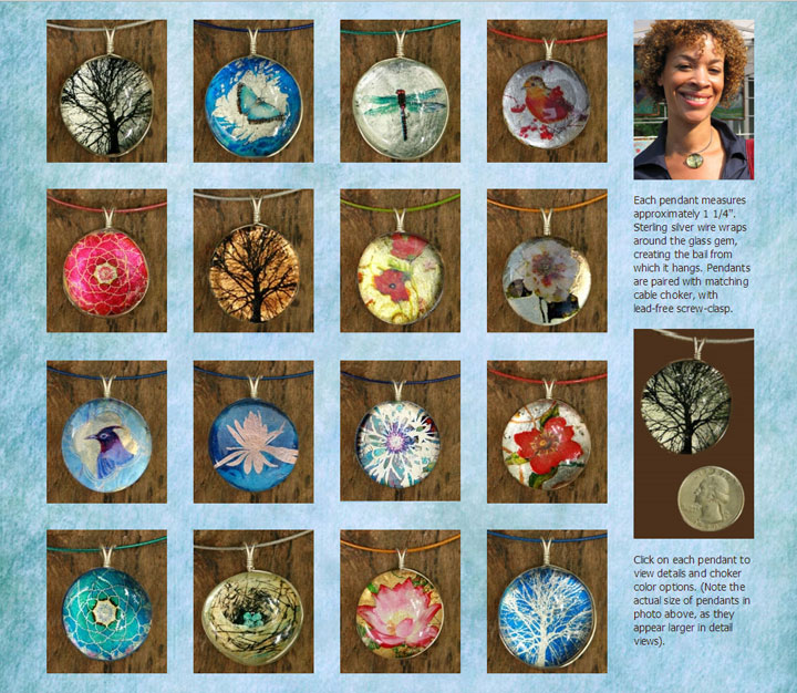 Glass Gem Pendants